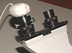 Webcam-Adapter, am Okular montiert